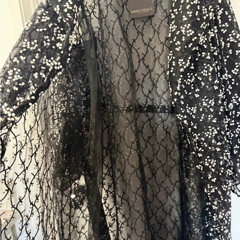 Marina Rinaldi Topazio Embroidered Overcoat NWT- 18 - Picture 13 of 13